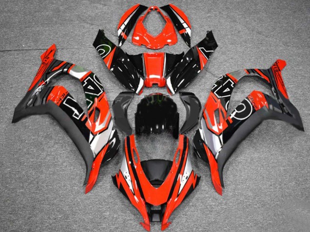 Rouge Argent Noir Brillant Carénage Moto Kawasaki ZX10R 2016-2020
