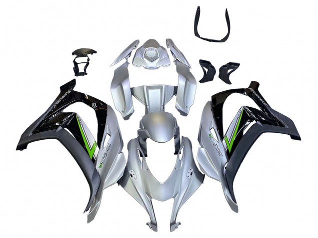 Argent Vert Noir Carénages Moto Kawasaki ZX10R 2016-2020