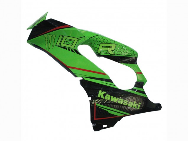 Vert Noir Brillant Carénage Moto Kawasaki ZX10R 2021-2025