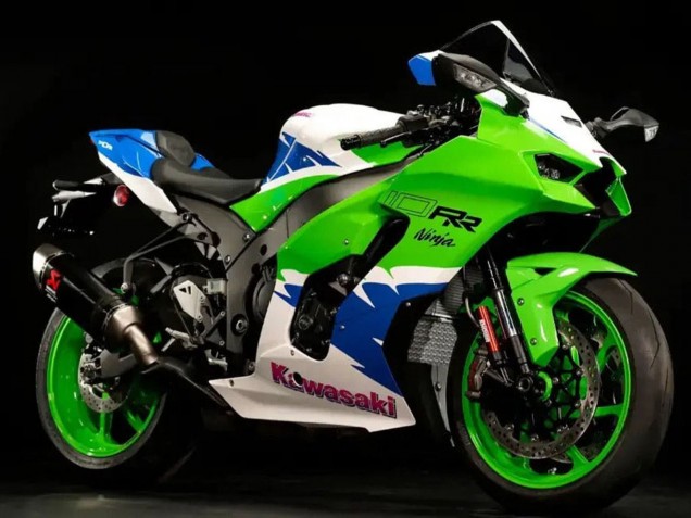 Blanc Vert Bleu Noir Carénage Moto Kawasaki ZX10R 2021-2025