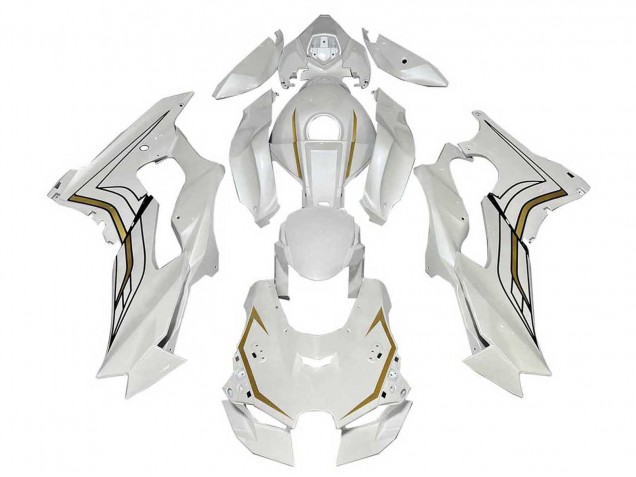 Blanc Or Carénage Moto Kawasaki ZX10R 2021-2025