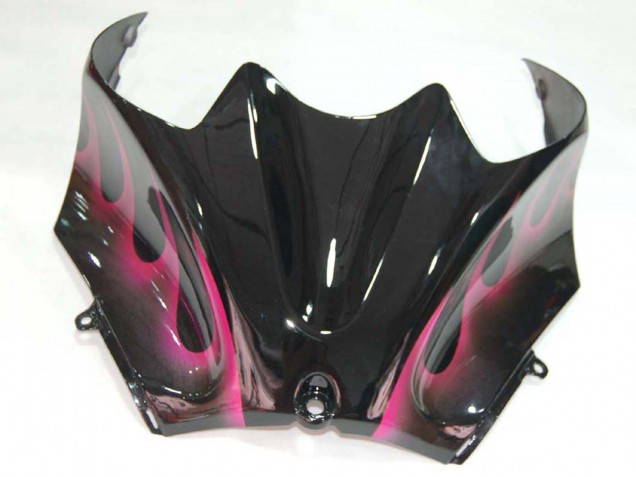 Noir Brillant Rouge Rose Flamme Carénage Moto Kawasaki ZX14R ZZR1400 2006-2011