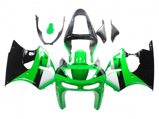 Vert Blanc Noir Brillant Carénage Moto Kawasaki ZX6R 1998-1999