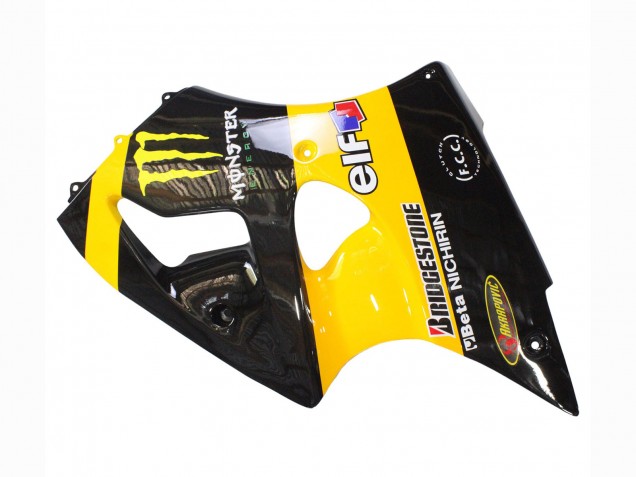 Jaune Noir Monstre Elf Bridgestone Carénage Moto Kawasaki ZX6R 1998-1999