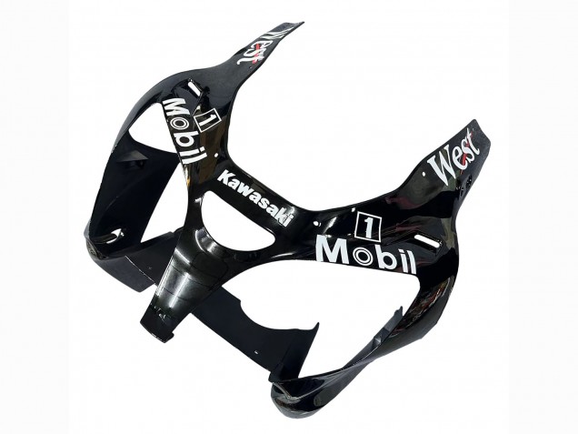 Noir Brillant Blanc West Michelin Carénage Moto Kawasaki ZX6R 2000-2002