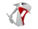 Blanc Rouge Carénage Moto Kawasaki ZX6R 2003-2004