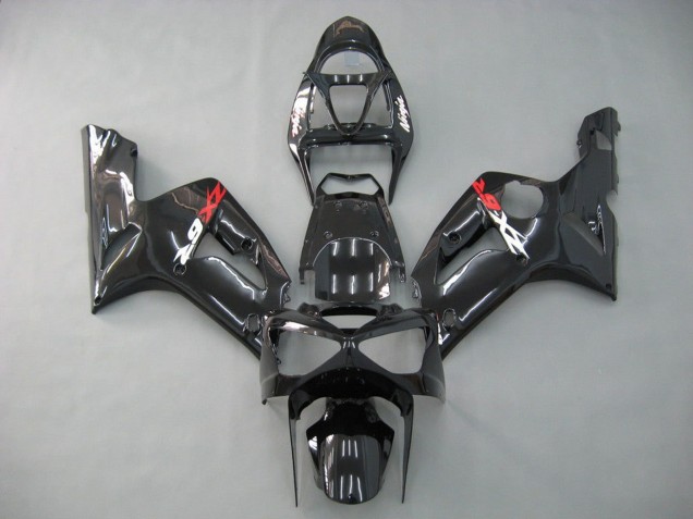 Noir Brillant Carénage Moto Kawasaki ZX6R 2003-2004
