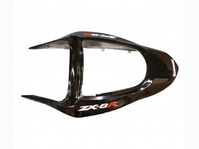 Noir Brillant Rouge Flamme Carénage Moto Kawasaki ZX6R 2003-2004