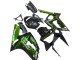 Noir Brillant Vert Flamme Carénage Moto Kawasaki ZX6R 2003-2004