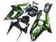 Noir Brillant Vert Flamme Carénage Moto Kawasaki ZX6R 2003-2004