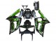 Noir Brillant Vert Flamme Carénage Moto Kawasaki ZX6R 2003-2004