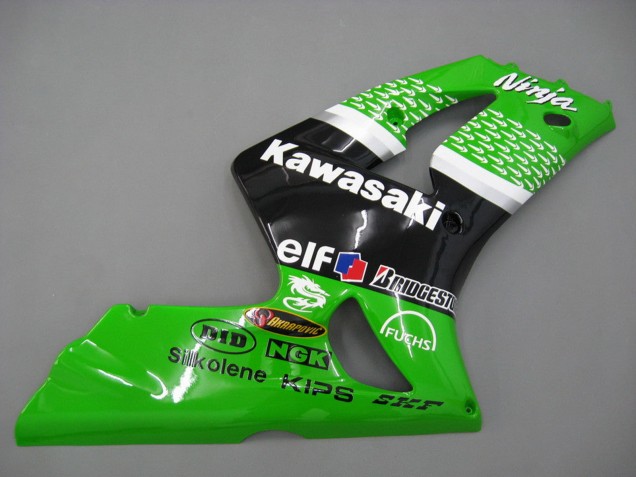 Vert Blanc Noir Elf Bridgestone Carénage Moto Kawasaki ZX6R 2003-2004