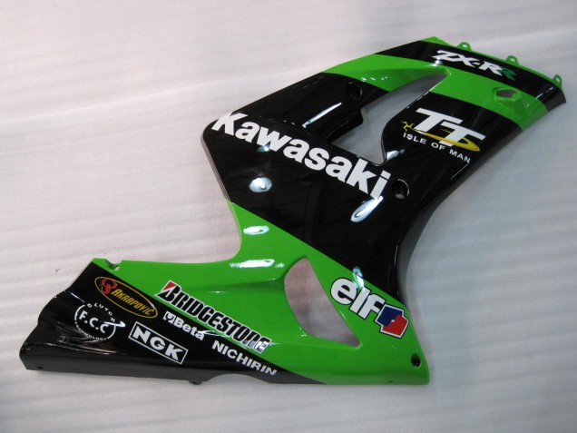 Vert Noir Elf Bridgestone Carénage Moto Kawasaki ZX6R 2003-2004