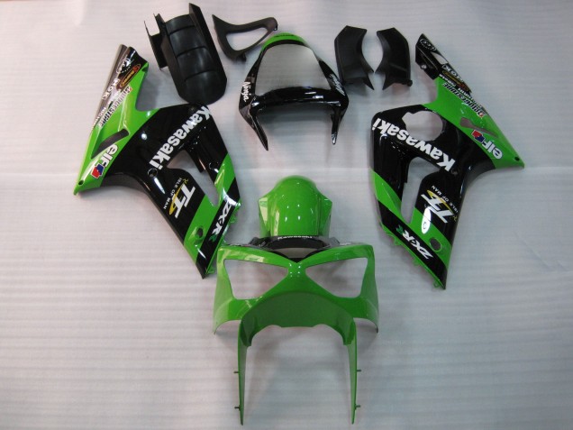 Vert Noir Elf Bridgestone Carénage Moto Kawasaki ZX6R 2003-2004
