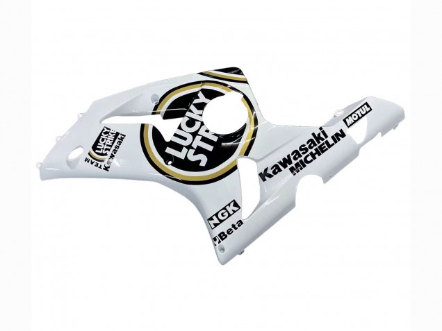 Blanc Noir Motul Lucky Strike Carénage Moto Kawasaki ZX6R 2003-2004