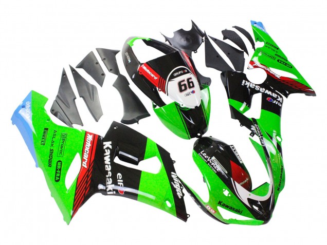 Vert Rouge Noir Elf 66 Carénage Moto Kawasaki ZX6R 2005-2006