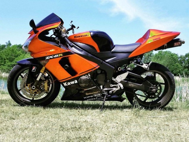 Orange Noir Carénages Moto Kawasaki ZX6R 2005-2006