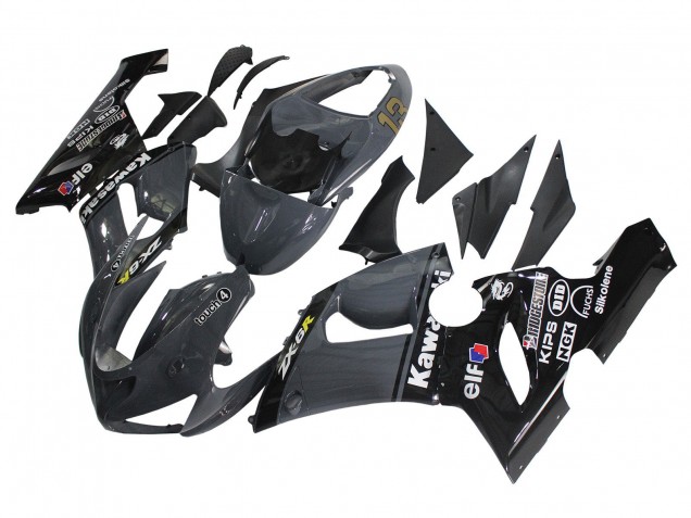 Gris Foncé Noir Carénage Moto Kawasaki ZX6R 2005-2006