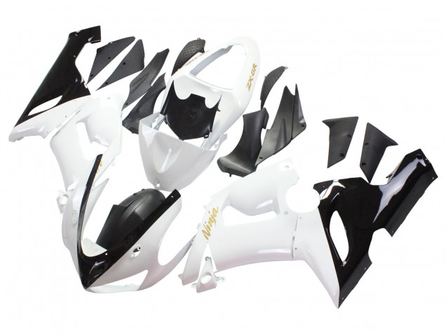 Blanc Noir Or Ninja Carénage Moto Kawasaki ZX6R 2005-2006