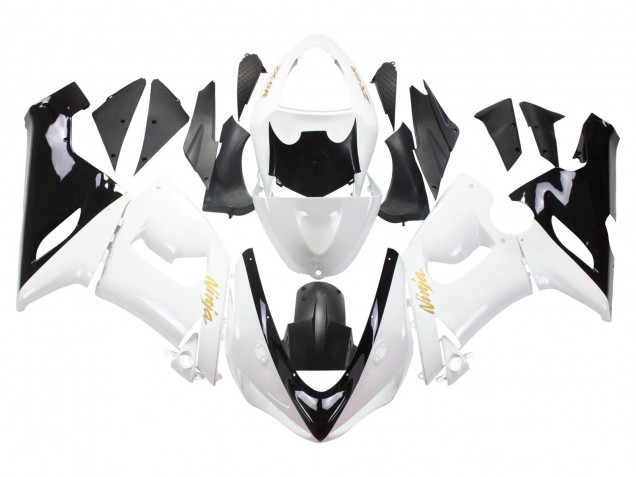 Blanc Noir Or Ninja Carénage Moto Kawasaki ZX6R 2005-2006