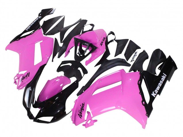 Noir Rose Ninja Carénage Moto Kawasaki ZX6R 2007-2008