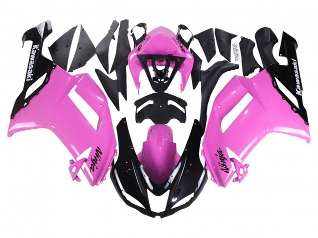 Noir Rose Ninja Carénage Moto Kawasaki ZX6R 2007-2008