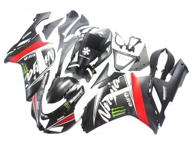 Noir Blanc Rouge Blanc Neige Décalque Ninja Elf Carénage Moto Kawasaki ZX6R 2007-2008 Pas Chère
