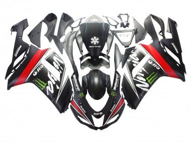 Noir Blanc Rouge Blanc Neige Décalque Ninja Elf Carénage Moto Kawasaki ZX6R 2007-2008 Pas Chère