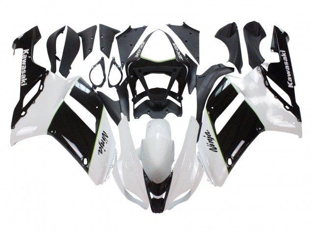 Noir Blanc Ninja Carénage Moto Kawasaki ZX6R 2007-2008