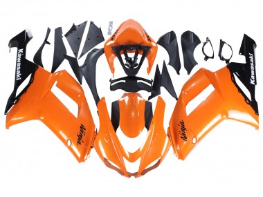 Orange Noir Ninja Carénage Moto Kawasaki ZX6R 2007-2008 Pas Chère