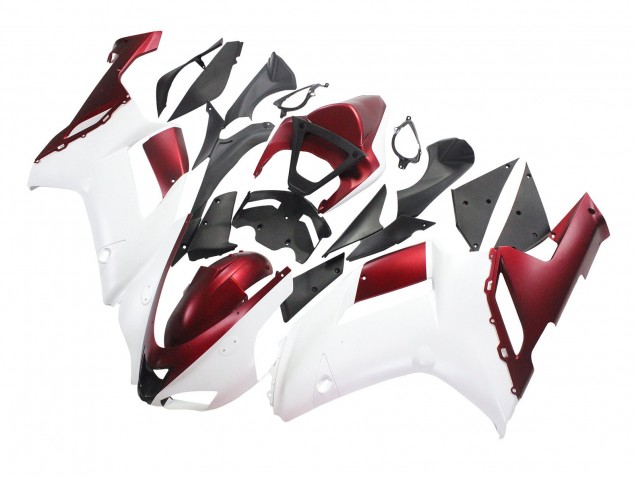 Blanc Rouge Carénages Moto Kawasaki ZX6R 2007-2008