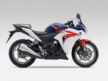 Blanc Rouge Bleu Foncé Bande Carénage Moto Honda CBR250RR 2011-2015 Pas Chère