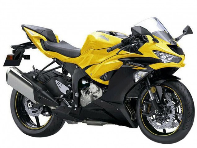 Jaune Noir Mat Carénage Moto Kawasaki ZX6R 2019-2022