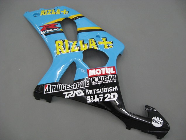 Bleu Clair Jaune Noir Motul Rizla Carénage Moto Suzuki GSXR1000 2000-2002