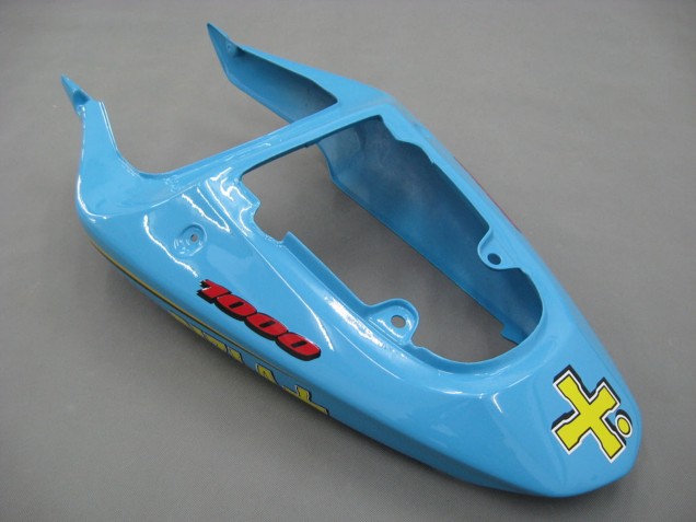 Bleu Clair Jaune Noir Motul Rizla Carénage Moto Suzuki GSXR1000 2000-2002