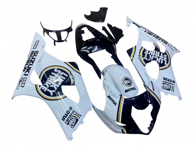 Blanc Noir Or Motul Lucky Strike Carénage Moto Suzuki GSXR 1000 2003-2004
