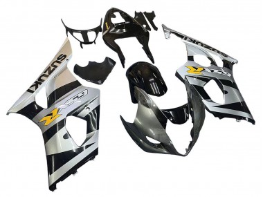 Noir Brillant Argent Gris Jaune Carénage Moto Suzuki GSXR 1000 2003-2004 Pas Chère