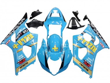 Bleu Clair Jaune Noir Rizla Motul Carénage Moto Suzuki GSXR 1000 2003-2004 Pas Chère