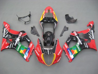 Rouge Jaune Bleu Vert Noir JOMO Carénage Moto Suzuki GSXR 1000 2003-2004 Pas Chère