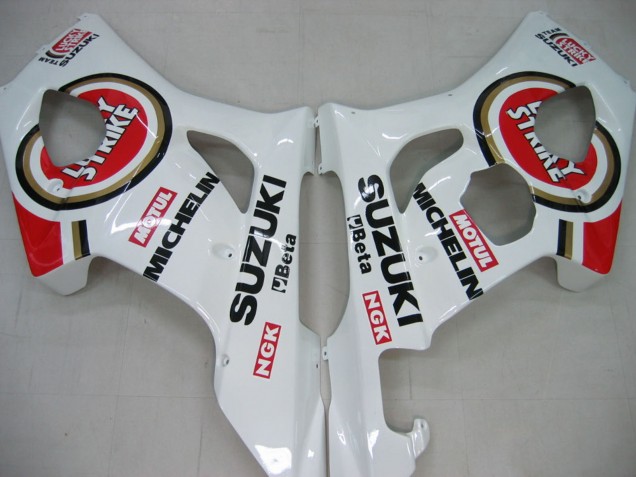 Blanc Rouge Motul Lucky Strike Carénage Moto Suzuki GSXR 1000 2003-2004