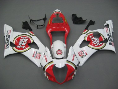 Blanc Rouge Motul Lucky Strike Carénage Moto Suzuki GSXR 1000 2003-2004 Pas Chère