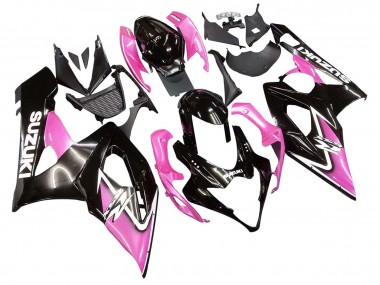 Noir Brillant Rose Carénage Moto Suzuki GSXR 1000 2005-2006 Pas Chère