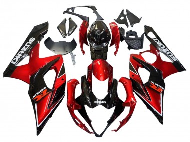 Rouge Noir Brillant Carénage Moto Suzuki GSXR 1000 2005-2006 Pas Chère