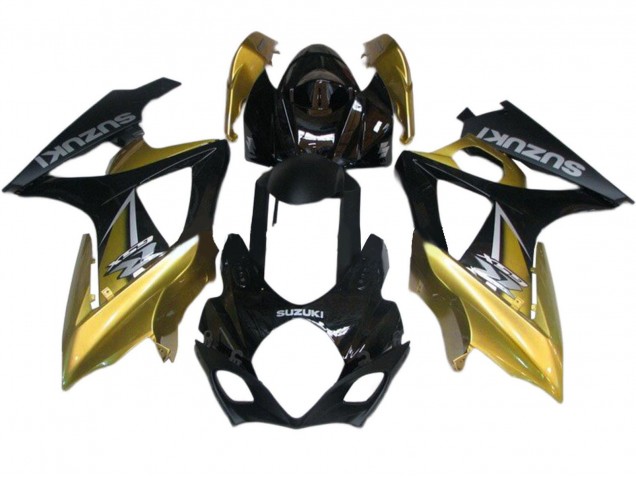 Or Noir Argent Décalque Carénage Moto Suzuki GSXR 1000 2007-2008