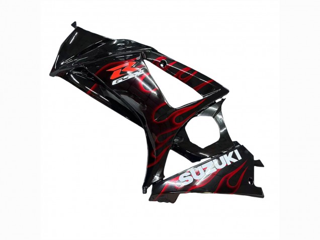 Noir Rouge Flamme Carénage Moto Suzuki GSXR 1000 2007-2008