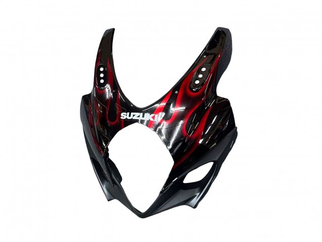 Noir Rouge Flamme Carénage Moto Suzuki GSXR 1000 2007-2008