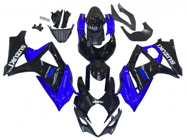Bleu Noir Brillant Kits Carénages Moto Suzuki GSXR 1000 2007-2008