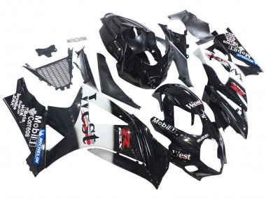 Noir Brillant Blanc West Carénage Moto Suzuki GSXR 1000 2007-2008 Pas Chère