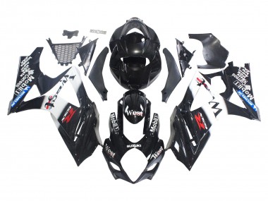 Noir Brillant Blanc West Carénage Moto Suzuki GSXR 1000 2007-2008 Pas Chère