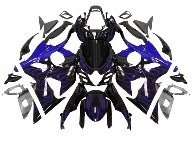 Noir Brillant Bleu Flamme Carénages Moto Suzuki GSXR 1000 2007-2008